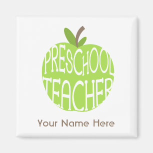 Imã Ímã pré-escolar do professor - Apple verde