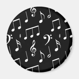Imã Ímã preto & branco da nota da música
