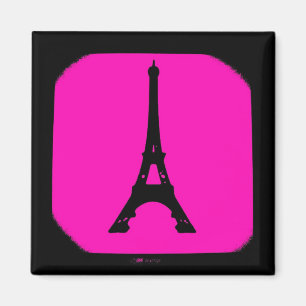 Imã Ímã preto cor-de-rosa da torre Eiffel de Paris d