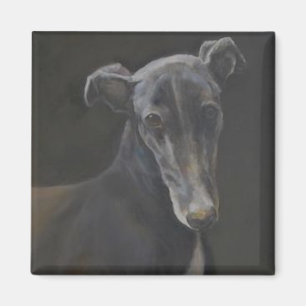 Imã Ímã preto da arte do cão do galgo