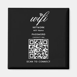 Imã Ímã Preto de Senha de Internet Wifi Código QR