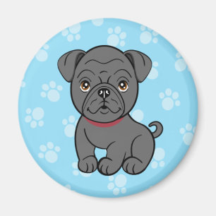 Imã Ímã preto do Pug dos desenhos animados