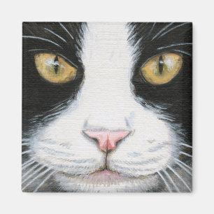 Imã Ímã preto e branco do gato #1