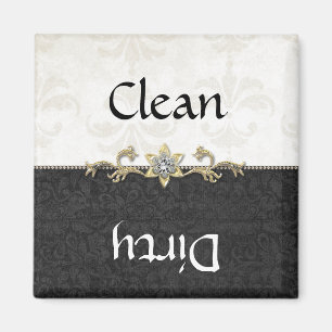 Imã Ímã preto e branco elegante da máquina de lavar