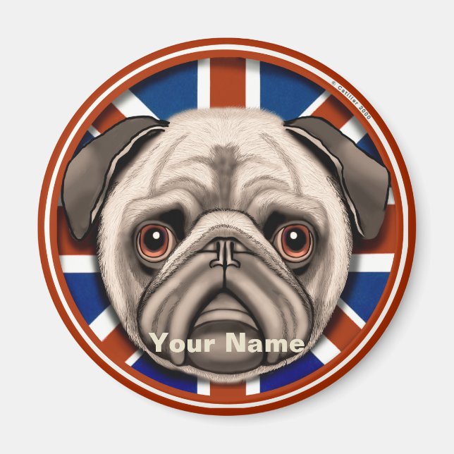 Imã ímã Pug da Inglaterra (Frente)