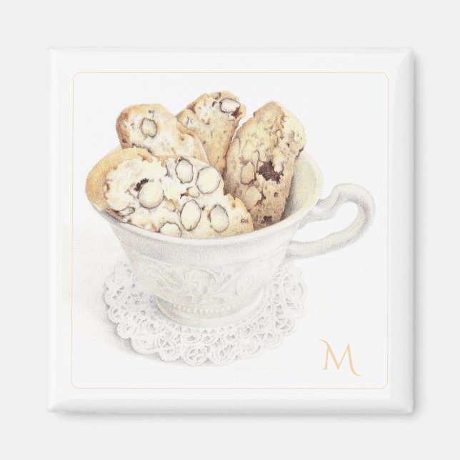 Imã Ímã Quadrado BISCOTTI + Inicial (Frente)