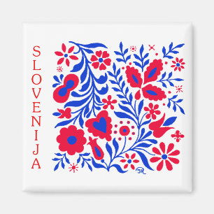 Imã Ímã quadrado com motivo decorativo esloveno