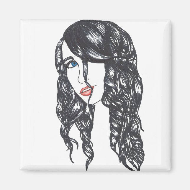 Imã Ímã Quadrado de 5 cm com Sharpie (Frente)