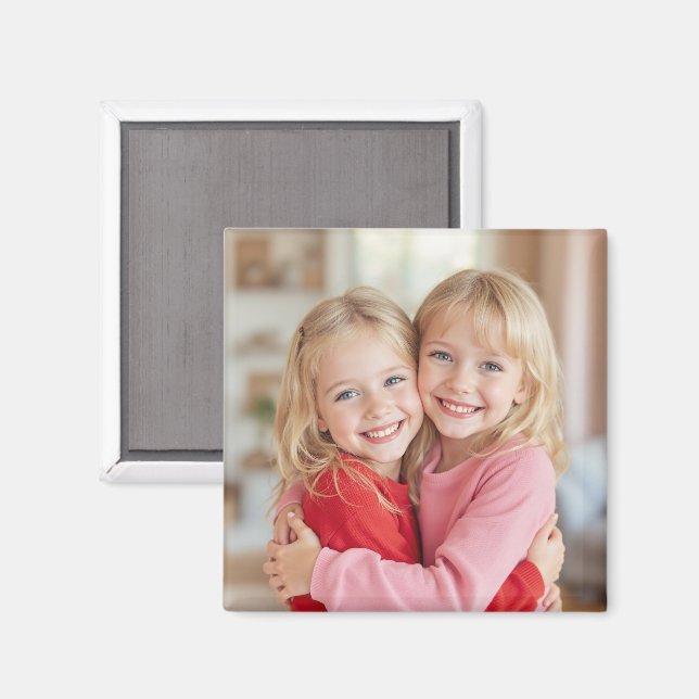 Imã Ímã Quadrado de Foto Personalizada (Front/Back)