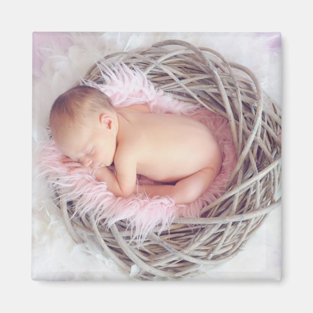 Imã Ímã Quadrado de Foto Personalizada (Frente)