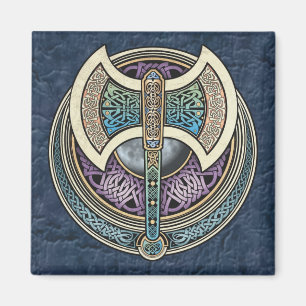 Imã Ímã quadrado de Knotwork Labrys