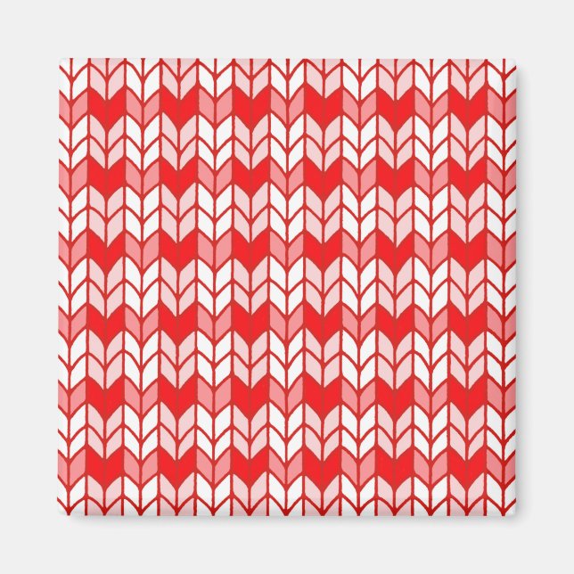 IMÃ ÍMÃ QUADRADO DE MALHA GINGÃO VERMELHO (Frente)