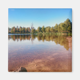 Imã Ímã Quadrado de Paisagem Rural de Verão