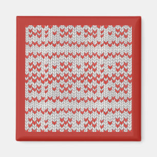 Imã Ímã Quadrado de Tricô NÓRDICO VERMELHO / Vermelho