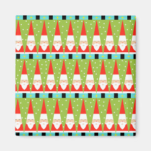 Imã Ímã quadrado do papai noel geométrico retro