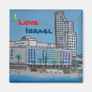 Imã Ímã quadrado feito sob encomenda eu amo Israel