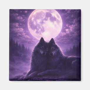 Imã Ímã Quadrado Lobos ao Luar