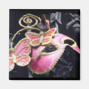 Imã Ímã Quadrado Máscara Mascarada Rosa