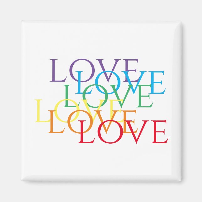 IMÃ ÍMÃ QUADRADO RAINBOW LOVE (Frente)