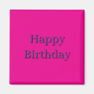 Imã Ímã Quadrado Rosa - Feliz Aniversário