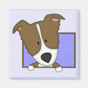 Imã Ímã quadro de Brown border collie dos desenhos