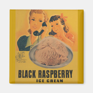 Imã ímã rasberry preto do anúncio do sorvete