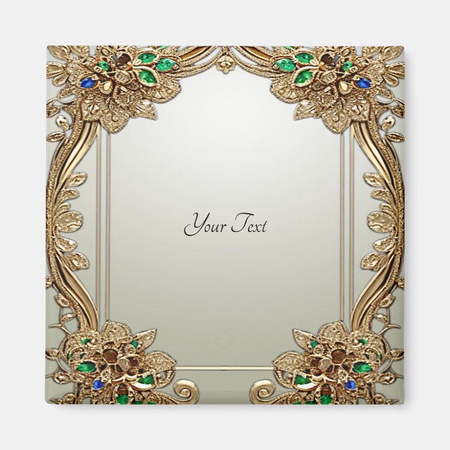 Imã Ímã Rebuscado Dourado Elegante (Frente)