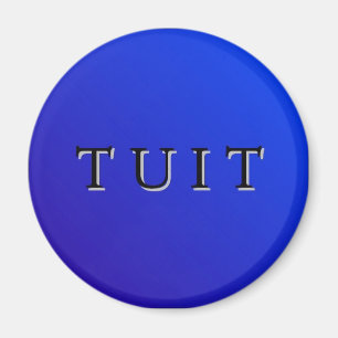 Imã Ímã redondo azul de Tuit