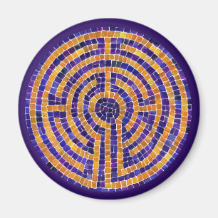 Imã ÍMÃ REDONDO COM Mosaico LABIRINTO - Roxo