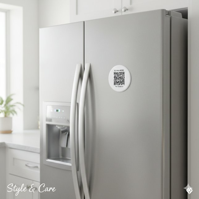 Imã Ímã Redondo com QR Code Personalizado – Destaque-s (Personalized QR Code Round Magnet – Stand Out)