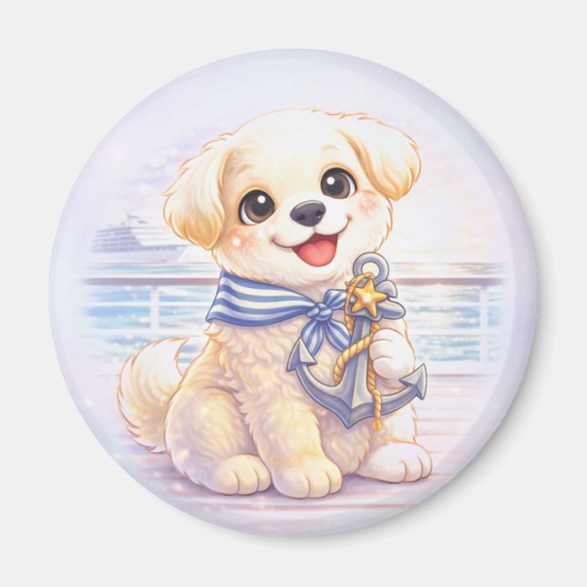 Imã Ímã Redondo de Âncora de Cachorrinho de Cruzeiro F (Frente)