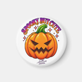 Imã Ímã Redondo de Halloween de Abóbora Assustadora Fo