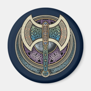 Imã Ímã redondo de Knotwork Labrys