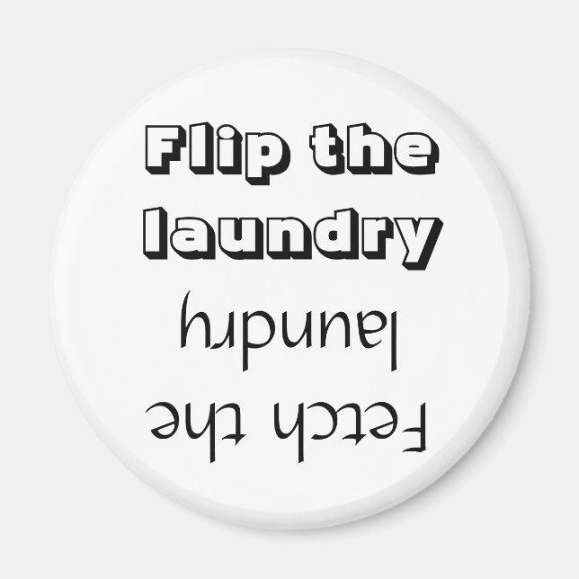 Imã Ímã Redondo de Lembrete de Roupa Flip/Fetch (Frente)