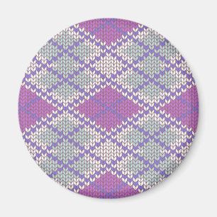 IMÃ ÍMÃ REDONDO DE LILÁS ARGYLE TRICOTADO