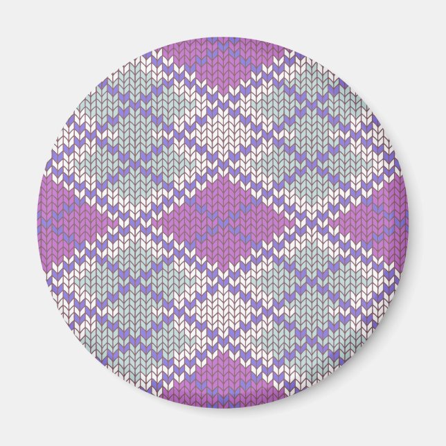 IMÃ ÍMÃ REDONDO DE LILÁS ARGYLE TRICOTADO (Frente)