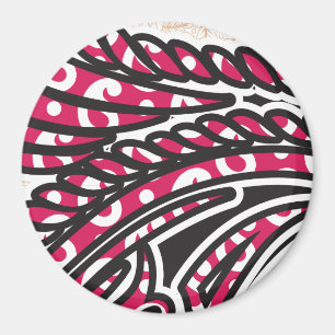 Imã Ímã Redondo de Paisley Vermelho Ousado