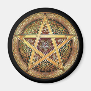 Imã Ímã redondo do Pentacle dourado