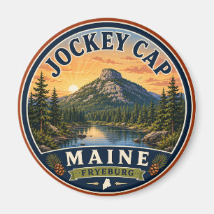 Imã Ímã Redondo Jockey Cap Fryeburg Maine