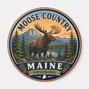 Imã Ímã Redondo Moose Country Fryeburg Maine