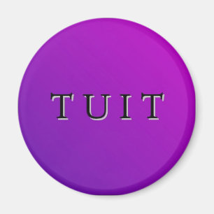 Imã Ímã redondo roxo de Tuit