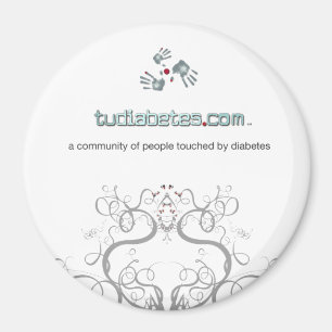 Imã ímã redondo White Line de TuDiabetes.com