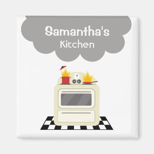 Imã Ímã retro da cozinha do fogão do fumo & do fogo