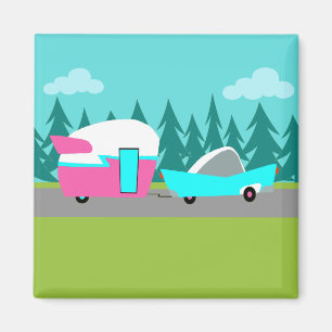 Imã Ímã retro do campista/reboque e do carro