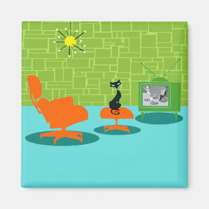 Imã Ímã retro do gatinho da era espacial