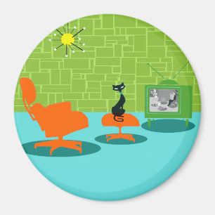 Imã Ímã retro do gatinho da era espacial