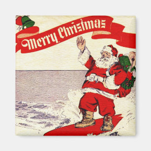 Imã Ímã retro surfando do papai noel