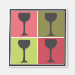Imã Ímã retro temático do vinho do pop art do