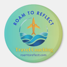 Ímã Roam to Reflect azul e amarelo