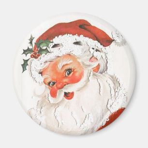 Imã Ímã rosado do vintage do papai noel de Cheeked